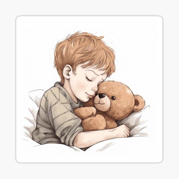 Item preview, Peaceful Sleep with a Teddy Bear designed and sold by charlesss999.
