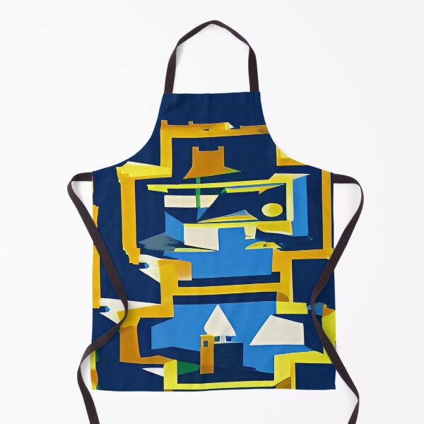Item preview, Abstract Blue Orange Yellow Working Robot designed and sold by deniselynnimage.