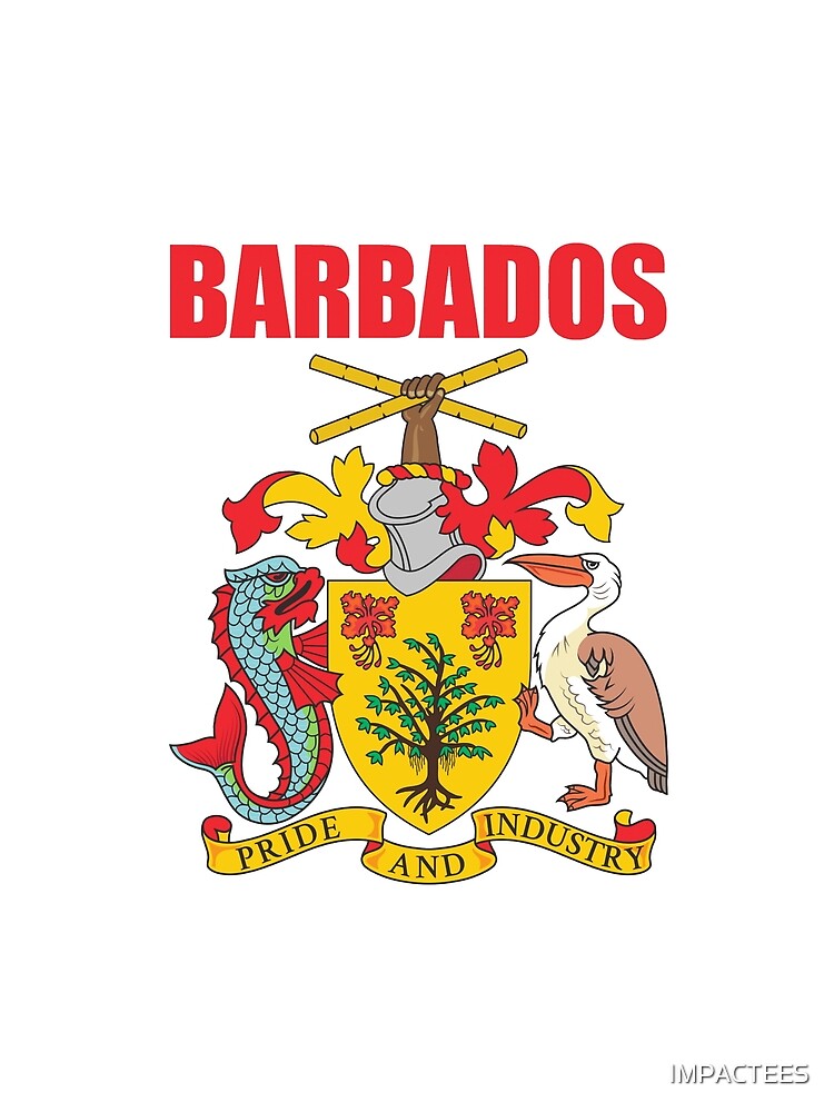 "BARBADOS COAT OF ARMS" Tshirt by IMPACTEES Redbubble