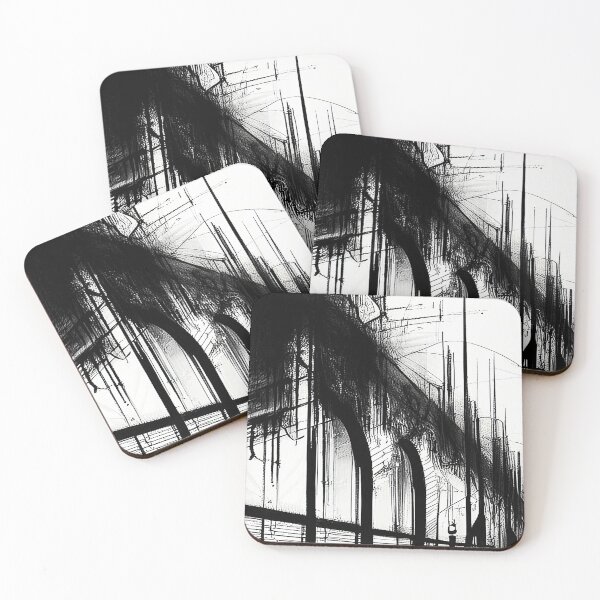 Item preview, Black And White Abstract Art "Under the highway bridge" Vintage. designed and sold by Giulivo Store Graphic.