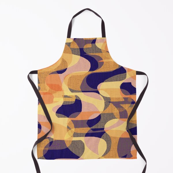 Item preview, Retro 70s Groovy Waves - Bold Golds + Dark Purple designed and sold by Michelebuttons.