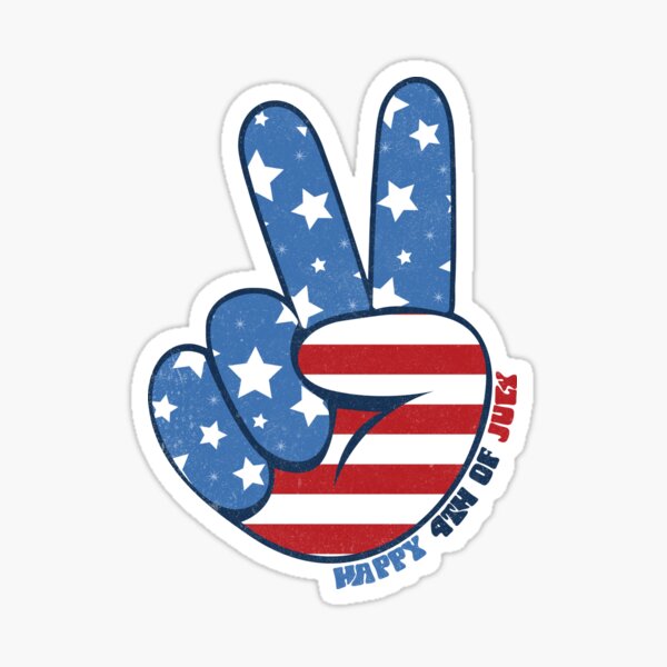 Item preview, Happy 4th of July Peace Sign Hand | Fourth of July | Made Whimsy Studio designed and sold by MadeWhimsy.