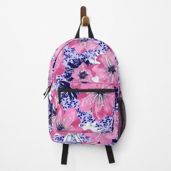 Item preview, Pink flowers and blue designed and sold by ArtKseniia.