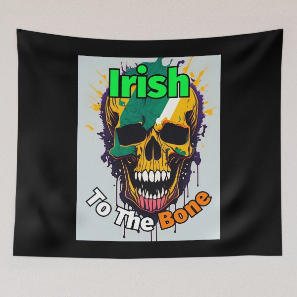 Item preview, Irish To The Bone Skull Flag Light Background designed and sold by IrishPOD.