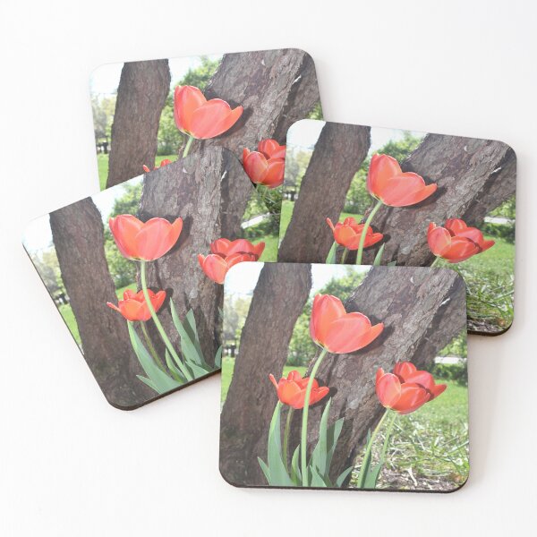 Item preview, Red Tulips in the Yard designed and sold by Kathleen Brant.