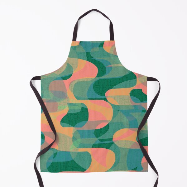 Item preview, Retro 70s Groovy Waves - Coral and Green designed and sold by Michelebuttons.