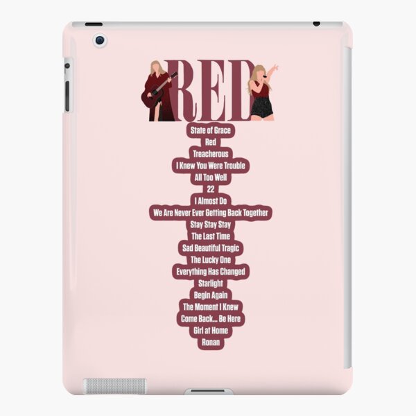 Taylor Swift red track list eras tour art  iPad Case & Skin for Sale by  nerfie