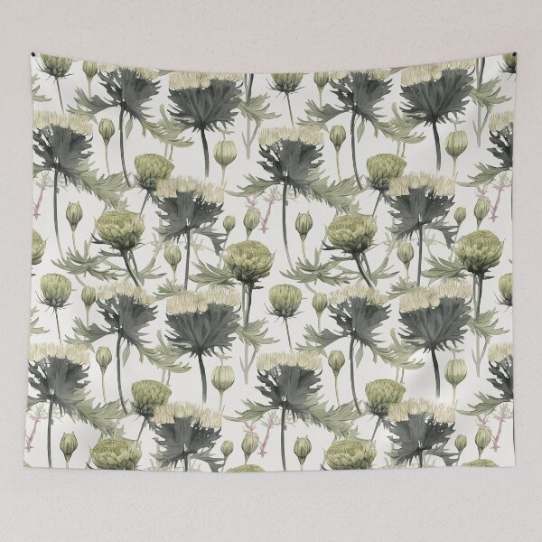 Item preview, WOW! Botanical pattern seamless flower green designed and sold by PolarInk.