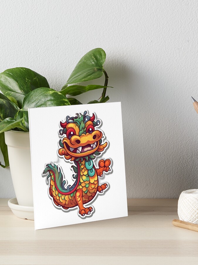 happy-chinese-dragon-art-board-print-by-80-8o-redbubble for Chinese Dragon Clothespin Puppets Free Printable Happy Chinese Dragon
