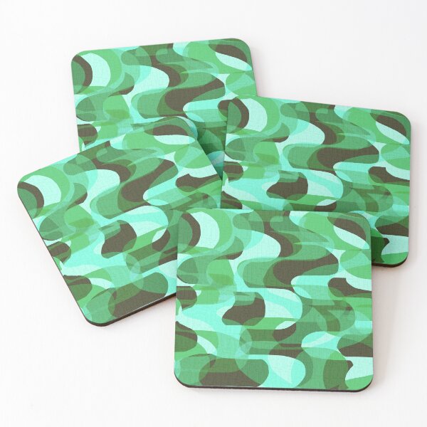 Item preview,  Retro 70s Groovy Waves - Green and mint designed and sold by Michelebuttons.