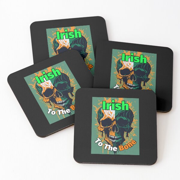 Item preview, Irish To The Bone Skull Flag Light Green Background designed and sold by IrishPOD.