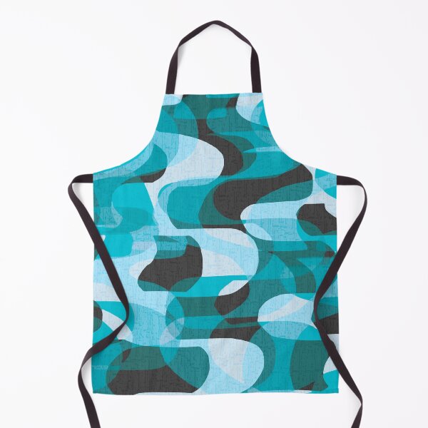 Item preview, Retro 70s Groovy Waves - Blue and Teal designed and sold by Michelebuttons.