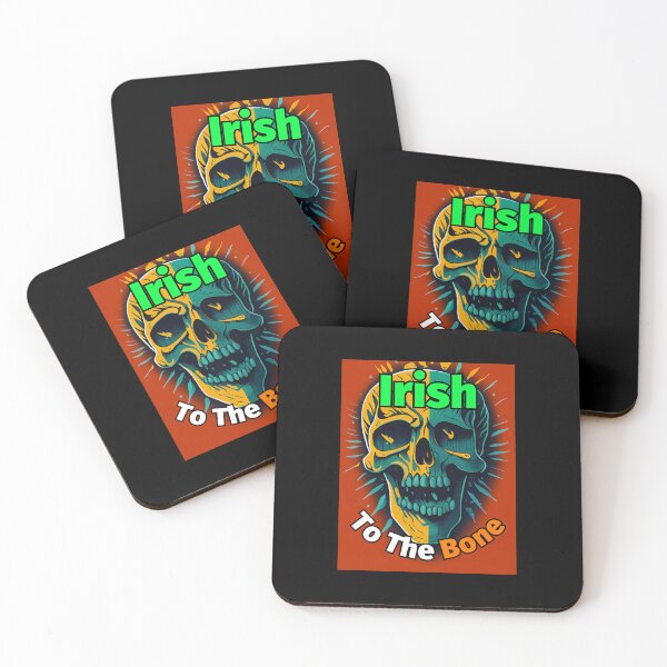 Item preview, Irish To The Bone Skull Flag Orange Background designed and sold by IrishPOD.