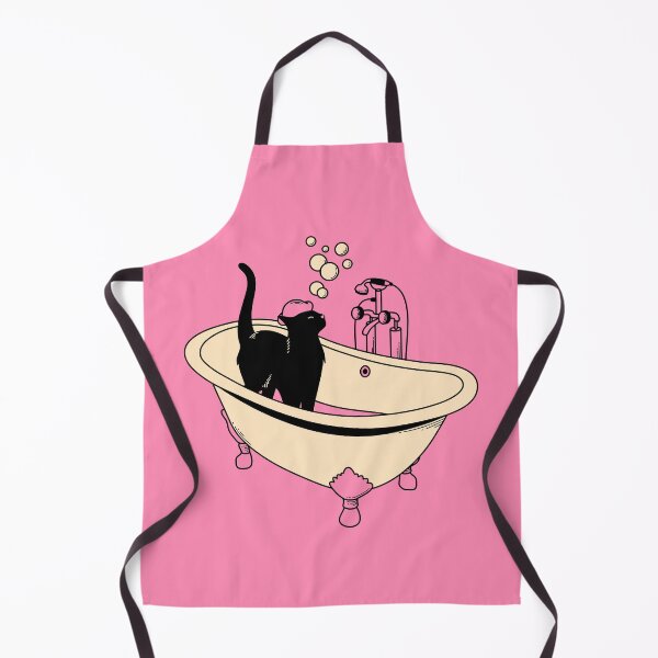 Item preview, Spa Day Black Cat in pink designed and sold by charcoalcatco.