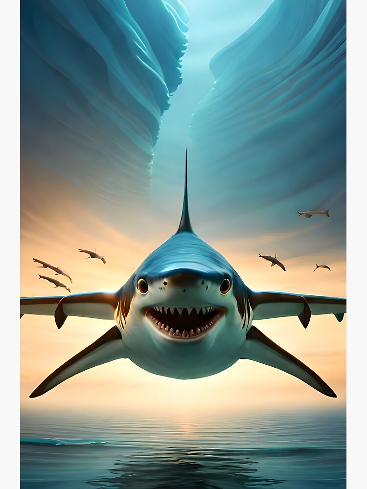 Air Shark When Sharks Learn to Fly Poster for Sale by poky360 Redbubble