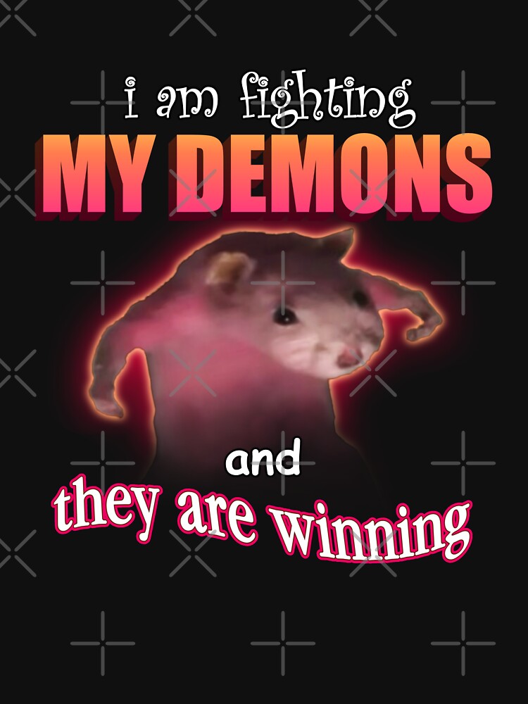 Disover I'm fighting my demons and they are winning rat word art meme | Essential T-Shirt