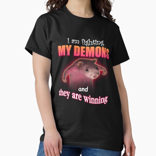 Item preview, I'm fighting my demons and they are winning word art meme designed and sold by snazzyseagull.