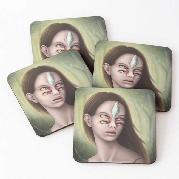 Item preview, fantasy/ creature/ alien/ woman/ diamond/ four eyes/ beautiful forein creature/ forest theme/ elf/ forest creature designed and sold by Terrafilli.