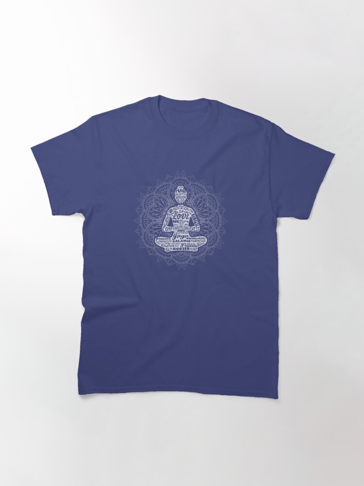 Thumbnail 2 of 7, Classic T-Shirt, Yoga Woman Meditating Mandala designed and sold by jitterfly.