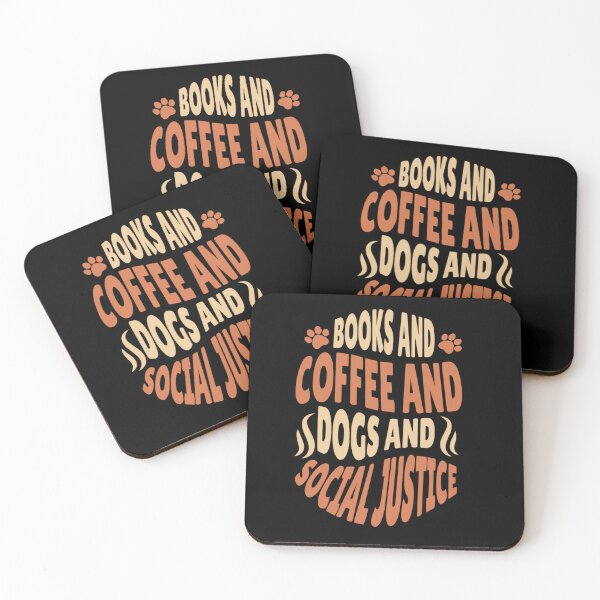 Item preview, books and coffee and dogs and social justice designed and sold by khleal.