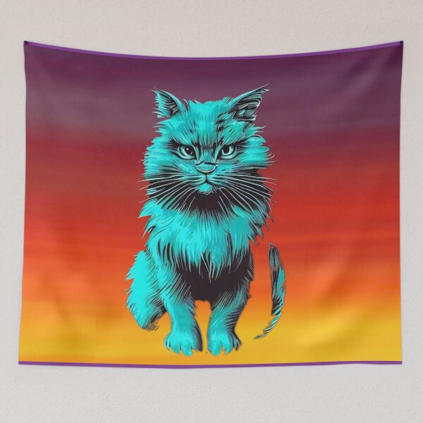 Item preview, Blue cat looks ahead graphic designed and sold by JaroDesign2023.