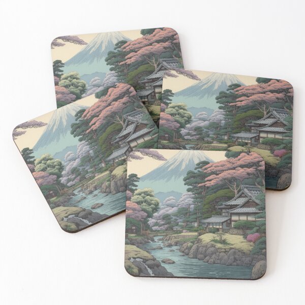 Item preview, Vintage Japanese Landscape with Mount Fuji in the Background designed and sold by justinasv775.
