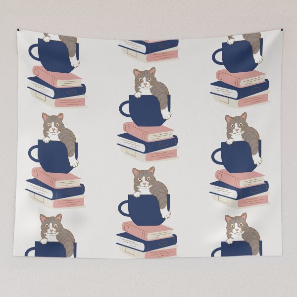 Item preview, Coffee lover cat mother books colektor designed and sold by ThingsByHerkiel.