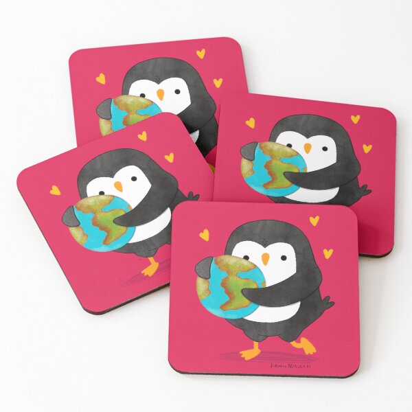 Item preview, Penguin hugging the world designed and sold by thepenguinsfamily.
