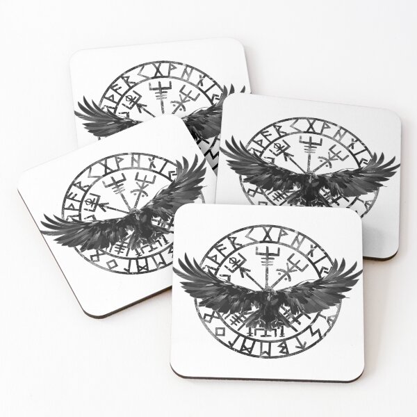 Item preview, Vegvisir Viking Rune with Ravens Hugin and Munin- Protection Rune, Valhalla. designed and sold by PhotoArtMC.