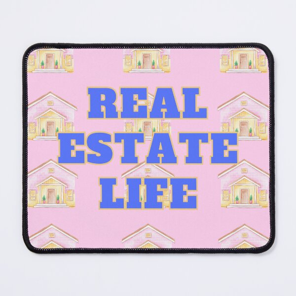 Item preview, Real Estate Life Pink Blue Houses Preppy Pastel Block Print  designed and sold by Sunshine-Dreams.