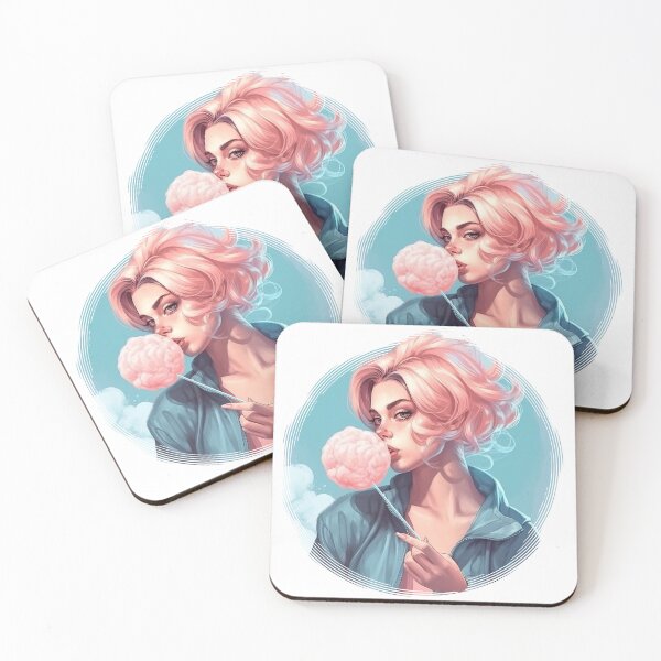 Item preview, woman eating cotton candy sweet tooth  designed and sold by Dreamakerstudio.