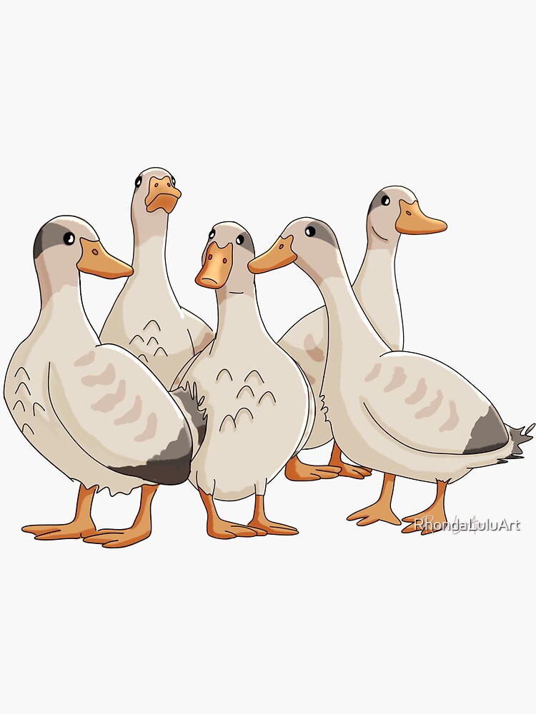 Thumbnail 3 of 3, Sticker, Duck Days designed and sold by RhondaLuluArt.
