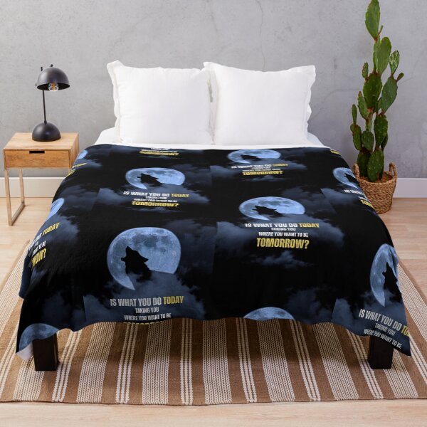 Item preview, Today Vs Tomorrow Howling Wolf Full Moon Motivational Quote designed and sold by hiunlimit.