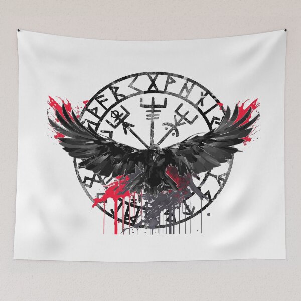 Item preview,  Vegvisir Viking Rune with Ravens Hugin and Munin- Protection Rune, Valhalla. designed and sold by PhotoArtMC.