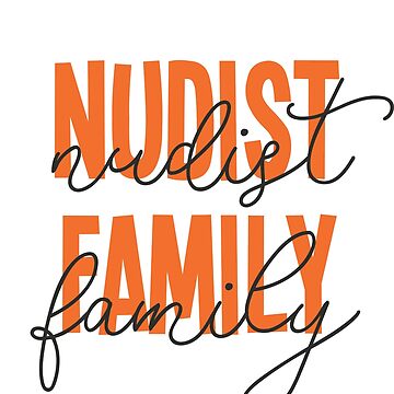 "Nudist Family Orange Typography" Sticker for Sale by LaughingCanvas