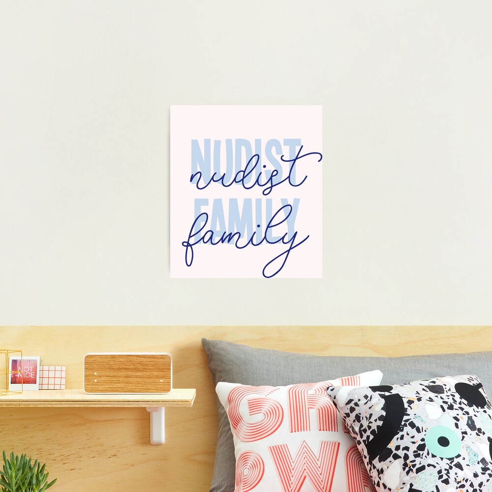 Nudist Family Blue Typography