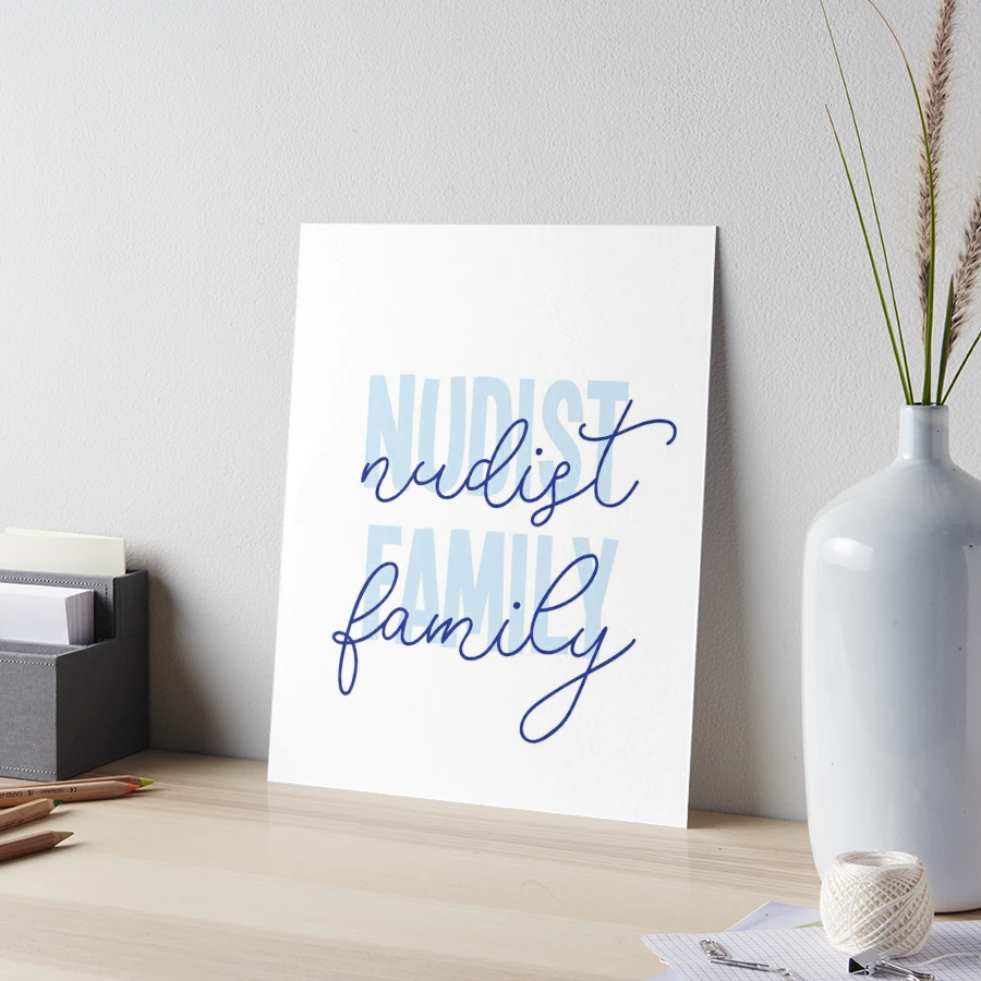 Nudist Family Blue Typography