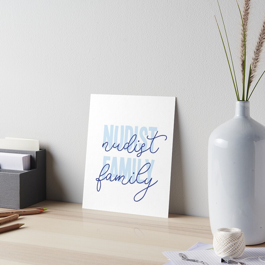 Nudist Family Blue Typography