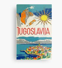 Jugoslawien Vintage Retro Travel Poster Metalldruck