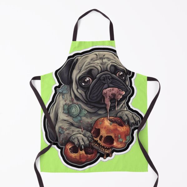 Item preview, Zombie Pug eating Brains designed and sold by ZombiOctopi.
