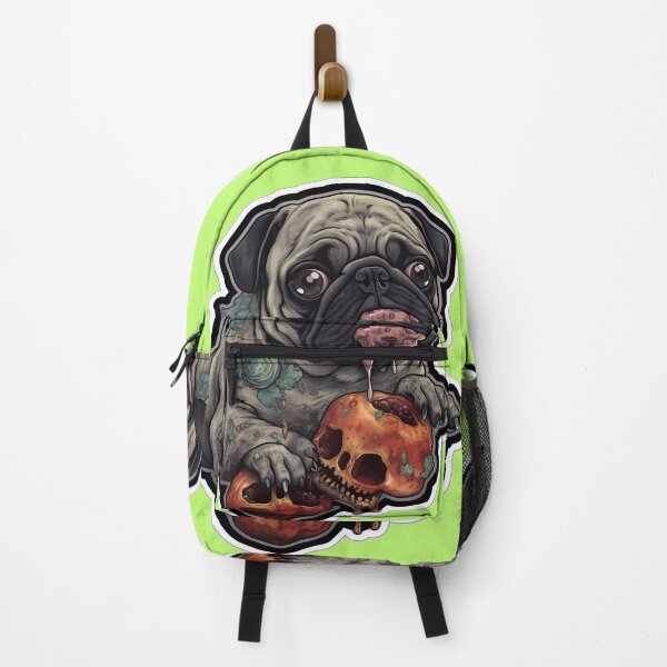 Item preview, Zombie Pug eating Brains designed and sold by ZombiOctopi.