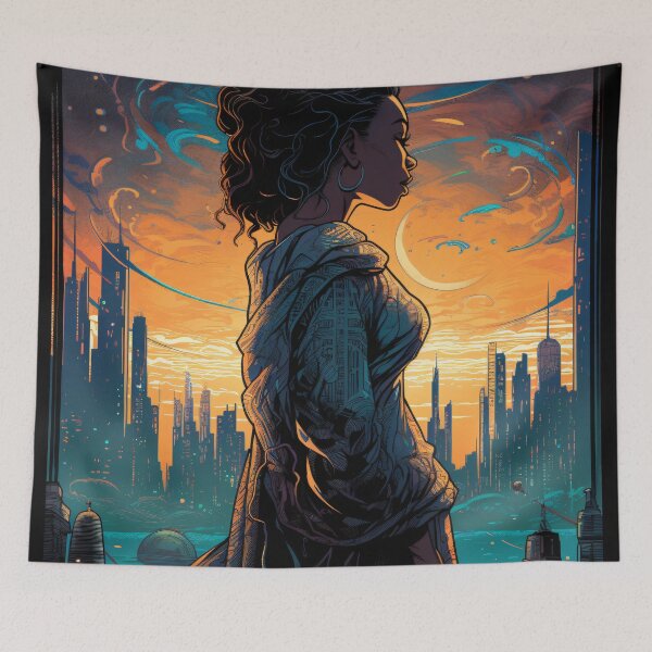 Item preview, Afrofuturism Art designed and sold by MidJourneymen.