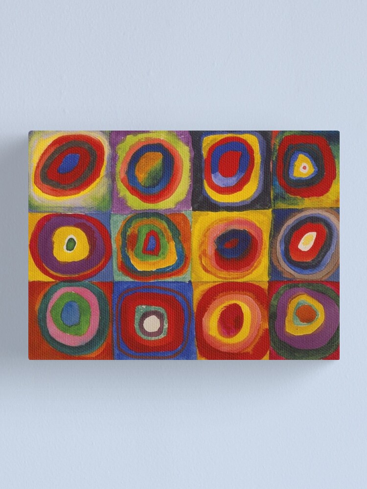 étude De Couleurs Carrés Avec Cercles Concentriques Impression sur toile « Étude de couleur. Carrés avec des cercles