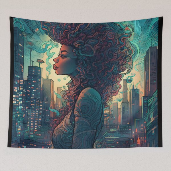 Item preview, Afrofuturism Art designed and sold by MidJourneymen.