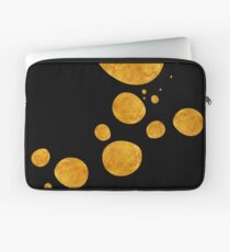 Funda para portátil "Golden dots & black background"