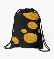 Mochila saco "Golden dots & black background"