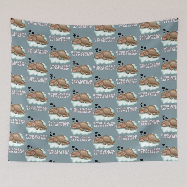 Item preview, If you love me let me sleep, cute kitty cartoon designed and sold by La Loca.