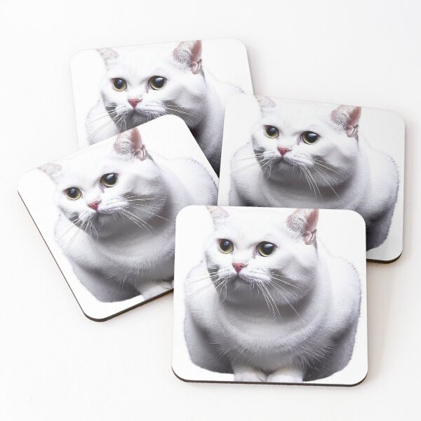 Item preview, Fluffy White Cat designed and sold by SadStation.