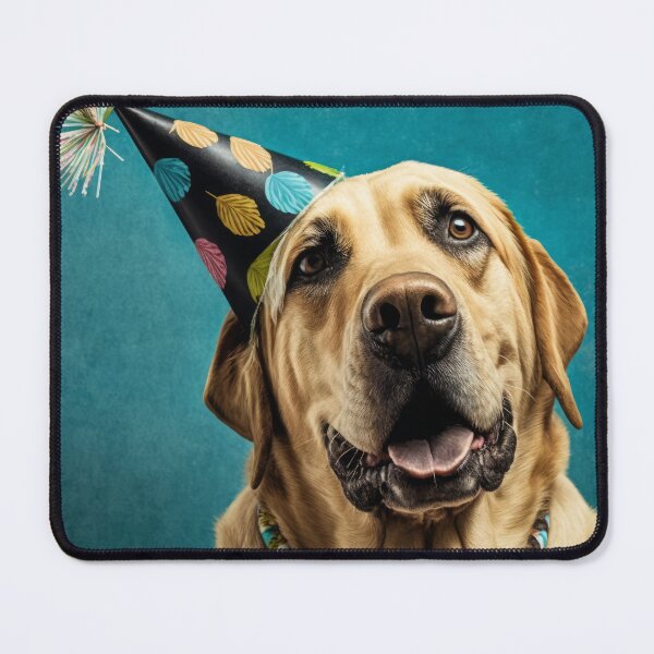 Item preview, Funny Labrador Retriever wearing party hats designed and sold by Tio-Tecun.