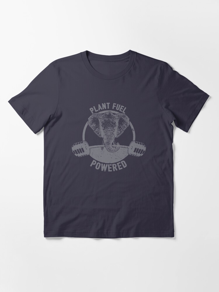 Alternate view of Plant Fuel Powered Vegan Elephant - Funny Veganism Quote Gift Essential T-Shirt